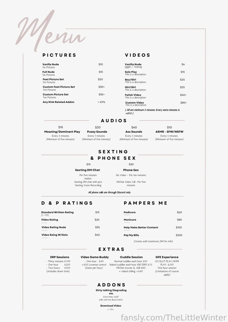 My menu board of 2025 