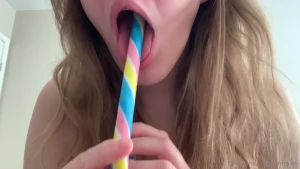 Candy cane licking sucking