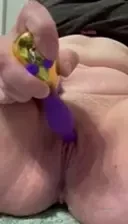The mrs was bored at home so decided to just rub one out with her 