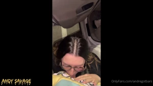 New video ellie from san diego sucks my cock in the parking lot before