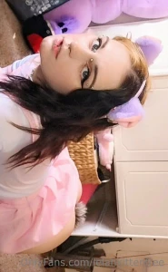 Pink skirt and tail plug solo shoot 7 photos and one short video total part 1