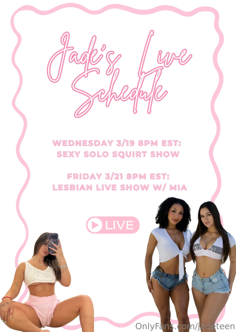 Omggg my official live schedule for this week looking forward to 