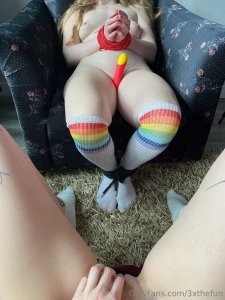 Look at how cute blondie is all tied up