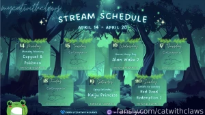 This week s stream schedule is here meow 3 also for anyone subbed to