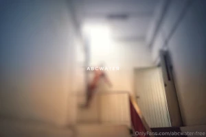 Showering in light balancing and stretching classic posing cock abs