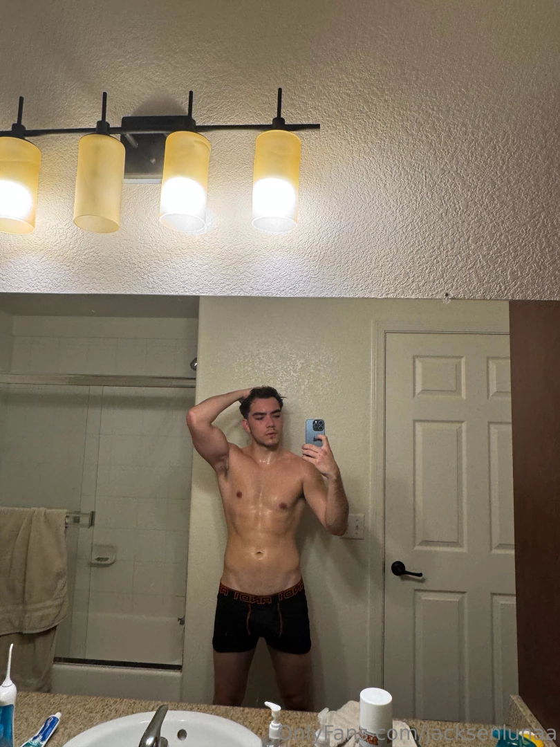 Mirror s catching the flex but the boxer s doing all the talking abs 