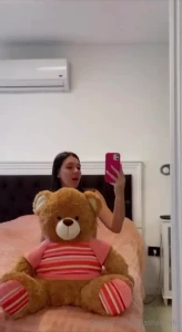 Playing with my bear friend i love it