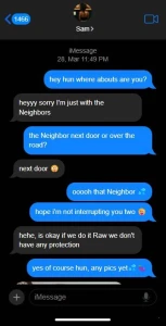 Me and my wife texting while she is fuck my neighbor part 1