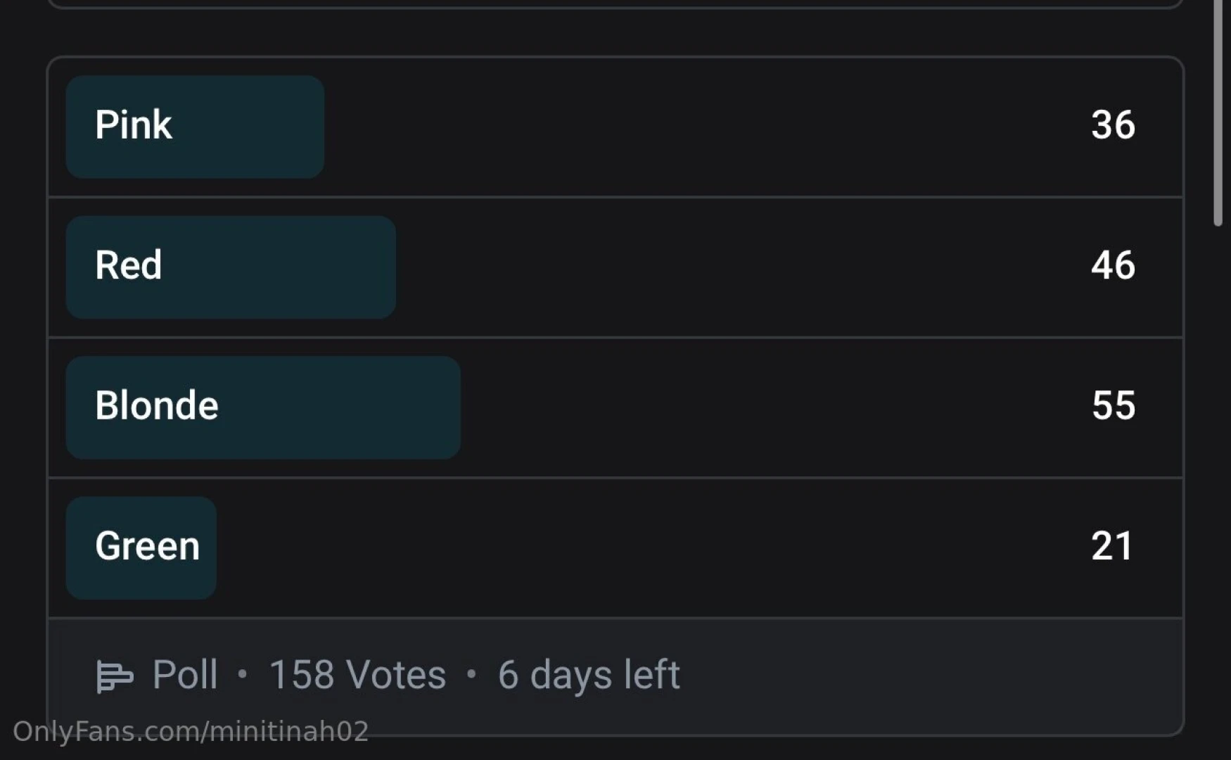 Ok blonde and red is a close tie 