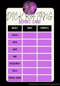 Introducing dick rating report card for only 5 i will grade and rate part 1