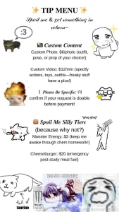 My silly menu its here o