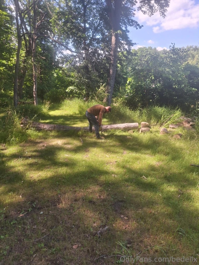 Had to go down to the river today and cut up some trees for a family part 1 