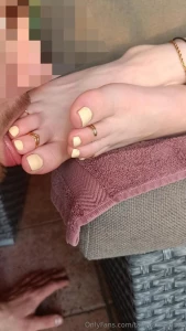 He fucks my feet and he worships my toes while i lay down to rest i
