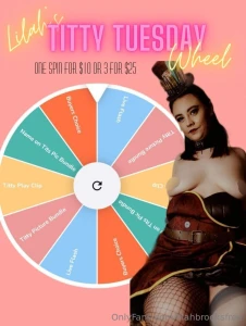 Happy titty tuesday lets play a game spin my titty wheel for some fun