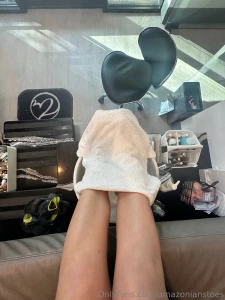 Pedi day cleaning wax massage and polished with a french tip