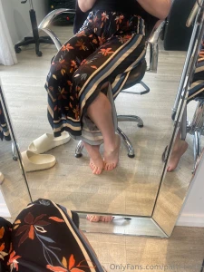 Had to let my toes touch the cold hard floor at the hair salon today