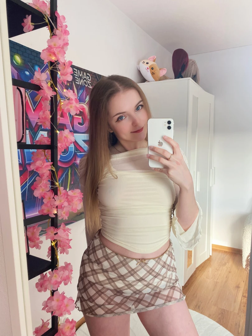 A gamer girl in her room 