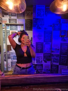 In a bar sitting or if you find me in the bathroom i m not wearing a