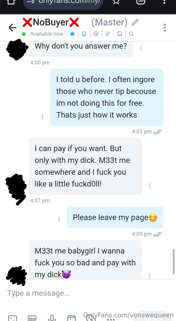 Please take your time and read my text about my page i will start 