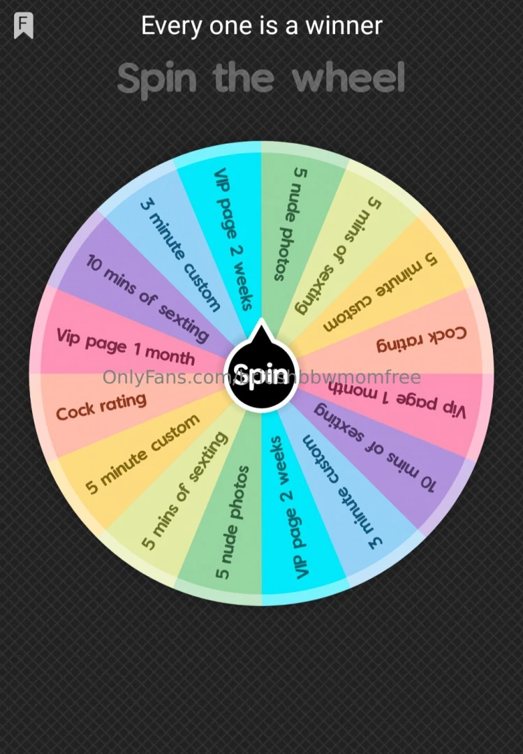 Win win win win spin my wheel - tip 5 and see what you win every spin 