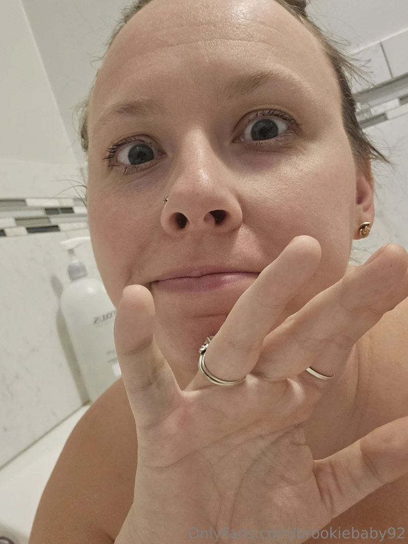 Taking a bath which means the finger got to come out of my splint all 