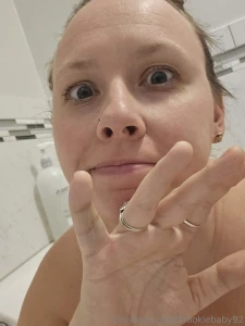 Taking a bath which means the finger got to come out of my splint all