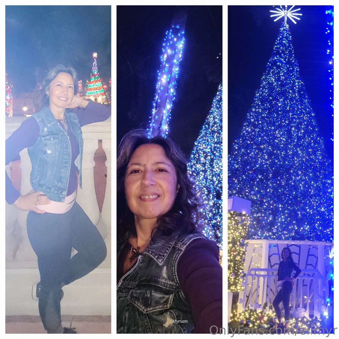 Walking and appreciating the beautiful christmas tree 