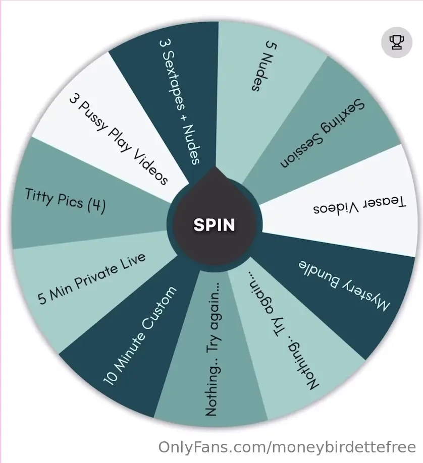 Tip to spin 5 gets you one spin 10 gets you two spins 25 gets you four 
