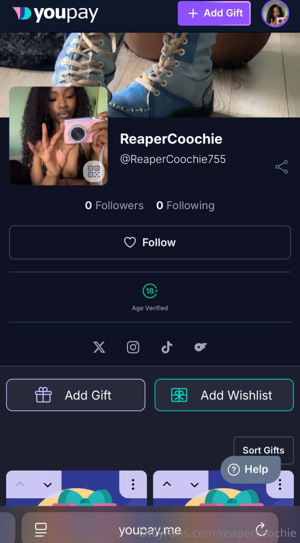 Gift me on youpay because i m sexy https youpay me reapercoochie755 