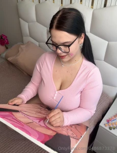 I was painting and somehow ended up with paint on my cheek wanna see