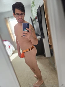 Showing off this stringless thong which is pretty much just a part 1