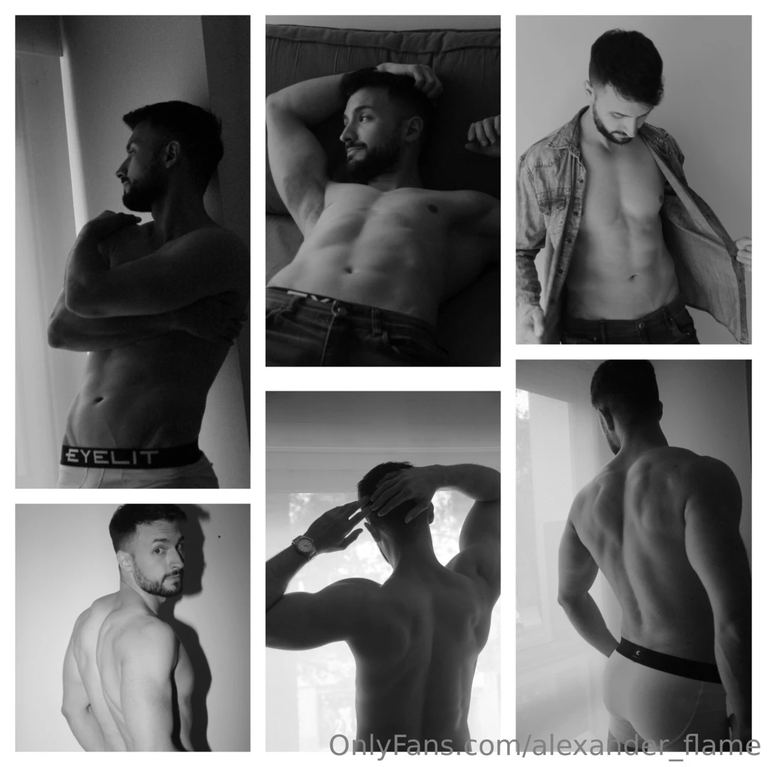B amp w collage malemodel hot 