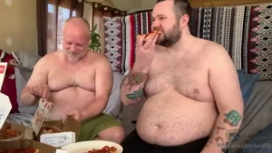 Stuffing ourselves with a pizza feast