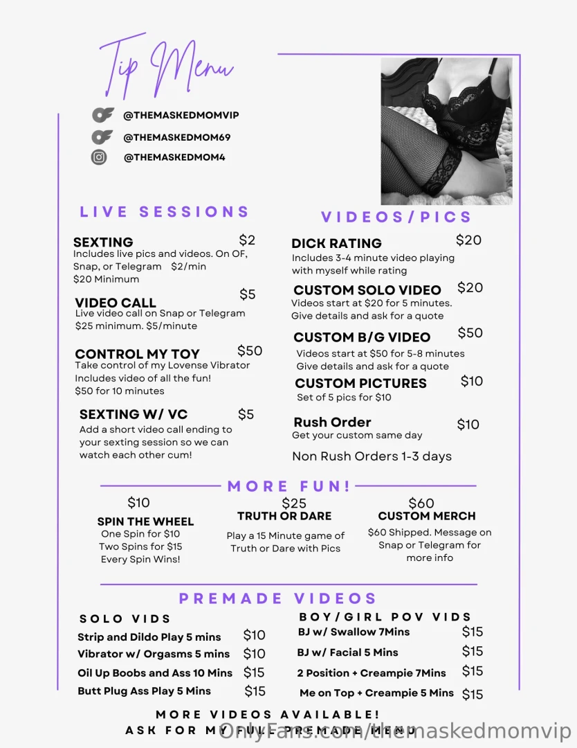 New menu check it out 