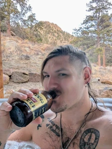 After a long day of hiking let s sit in the hot tub naked with some