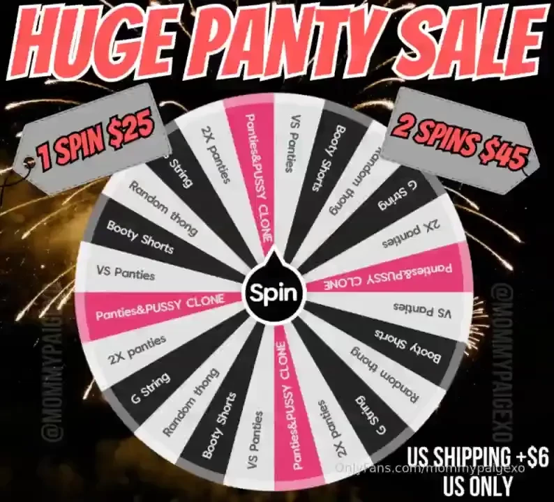 1 spin 30 2 spins 45 6 shipping 