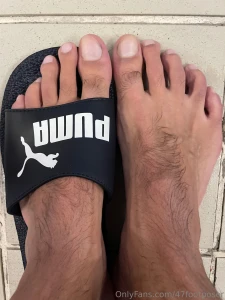 In the locker rooms barefoot or flip flops