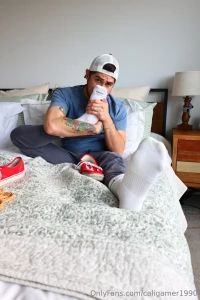 My smelly socks and feet after work tied up and ready for you to play part 2