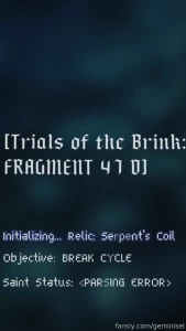 Saint s log fragment recovery mode four days adrift the brink s tides