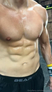 Post gym very sweaty and very hot an extra hand to soap me up always