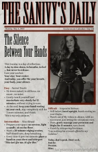 The sanivy s daily - day 146 le silence entre tes mains the silence