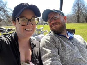 A beautiful day calls for golf and cleavage send a lil tip to see babs