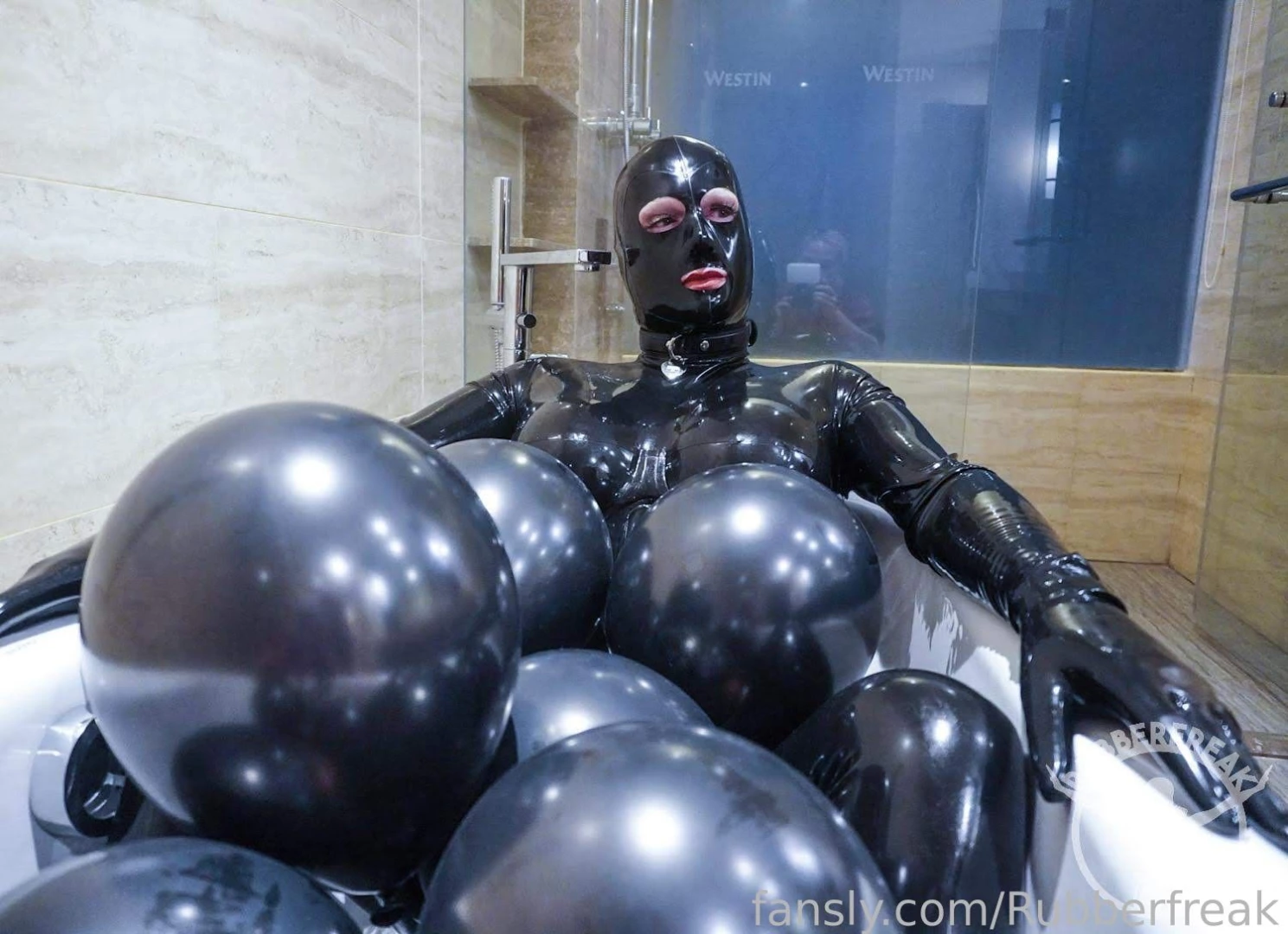 Why bathe in water when you can bathe in rubber latex rubberdoll part 7 