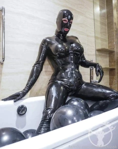 Why bathe in water when you can bathe in rubber latex rubberdoll part 6