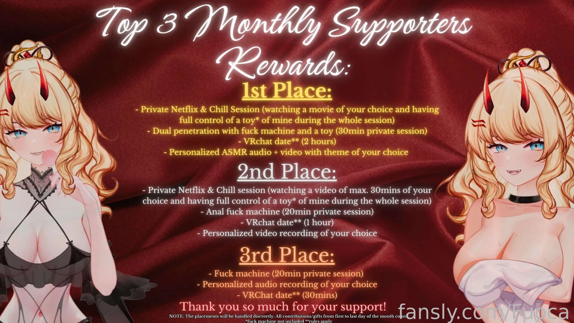 Top 3 monthly supporters rewards - fansly amp throne daddy i ve 