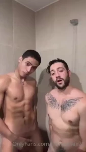 Shower with friends after working out leave your tip if you want me to
