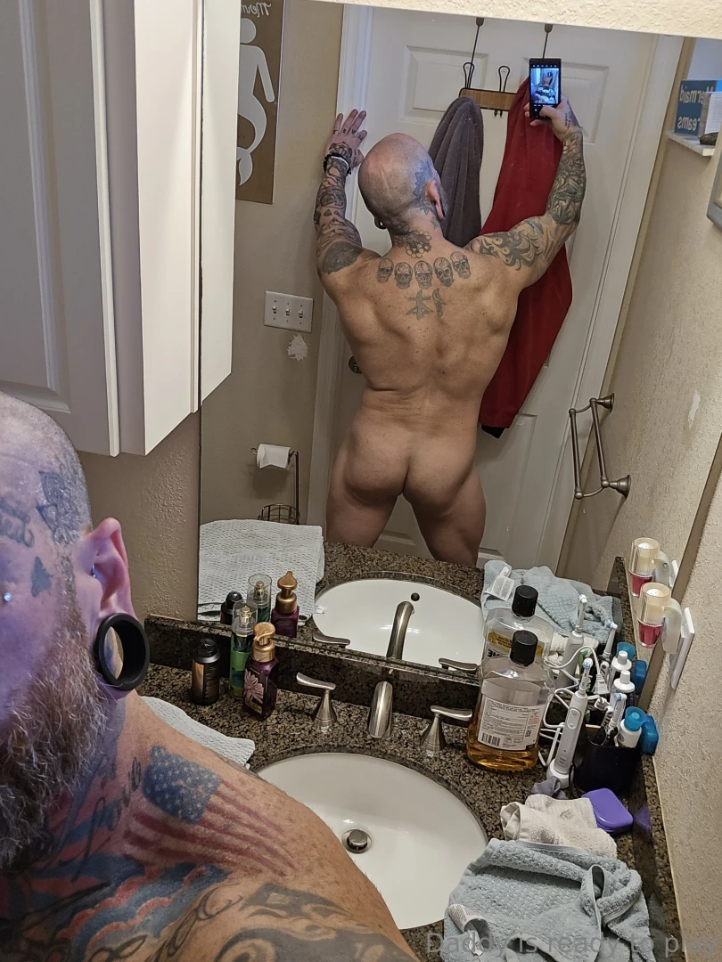 Daddy is home from gym quick release shower now off to work 