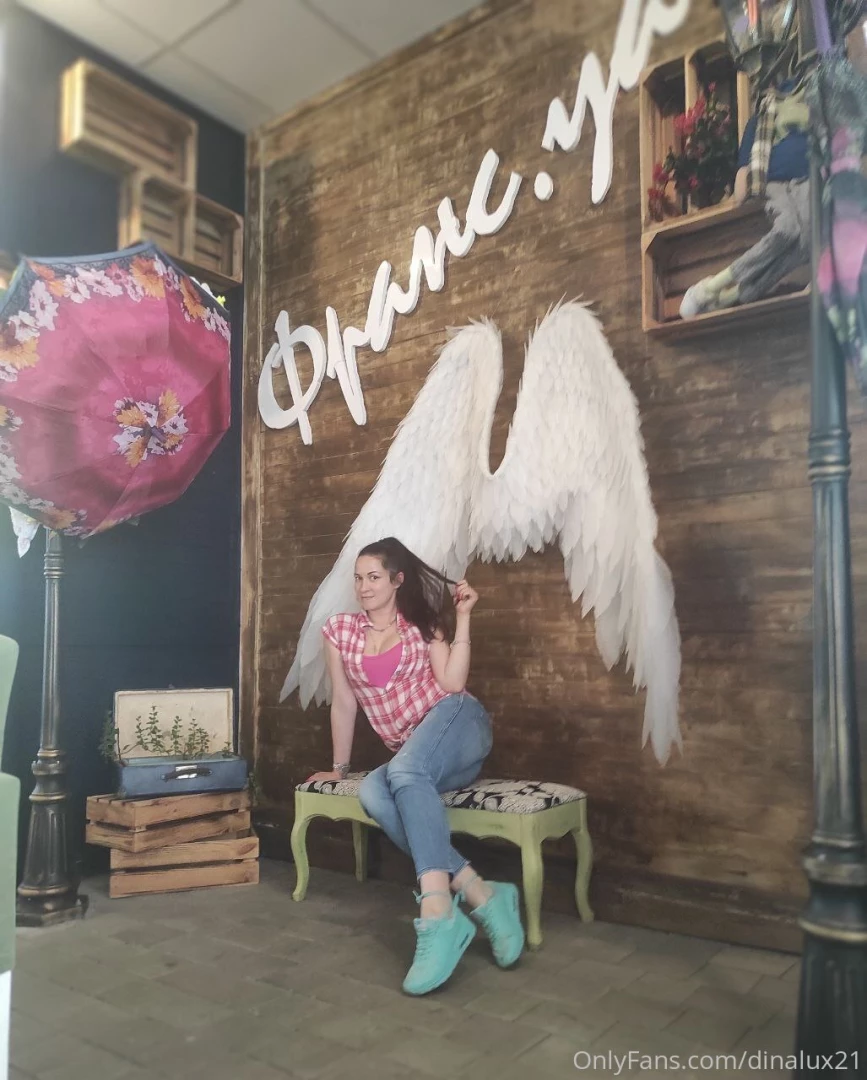 Decided to take a picture with my wings hehe didn t i tell you i was 