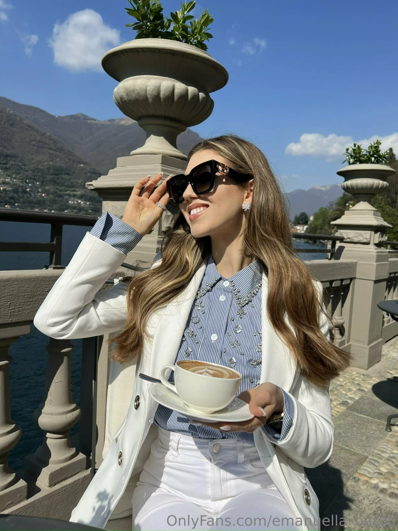 Beautiful day with a cup of yummy cappuccino 