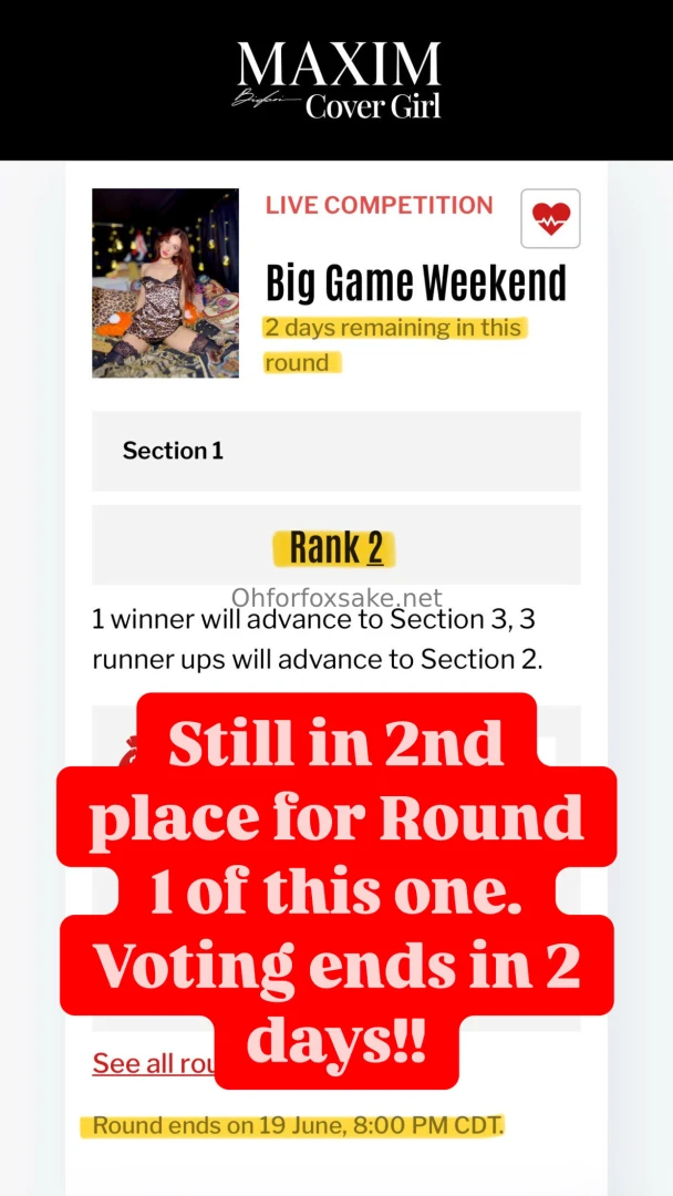 Ily if you vote it s free to vote or you can purchase more if you love part 1 